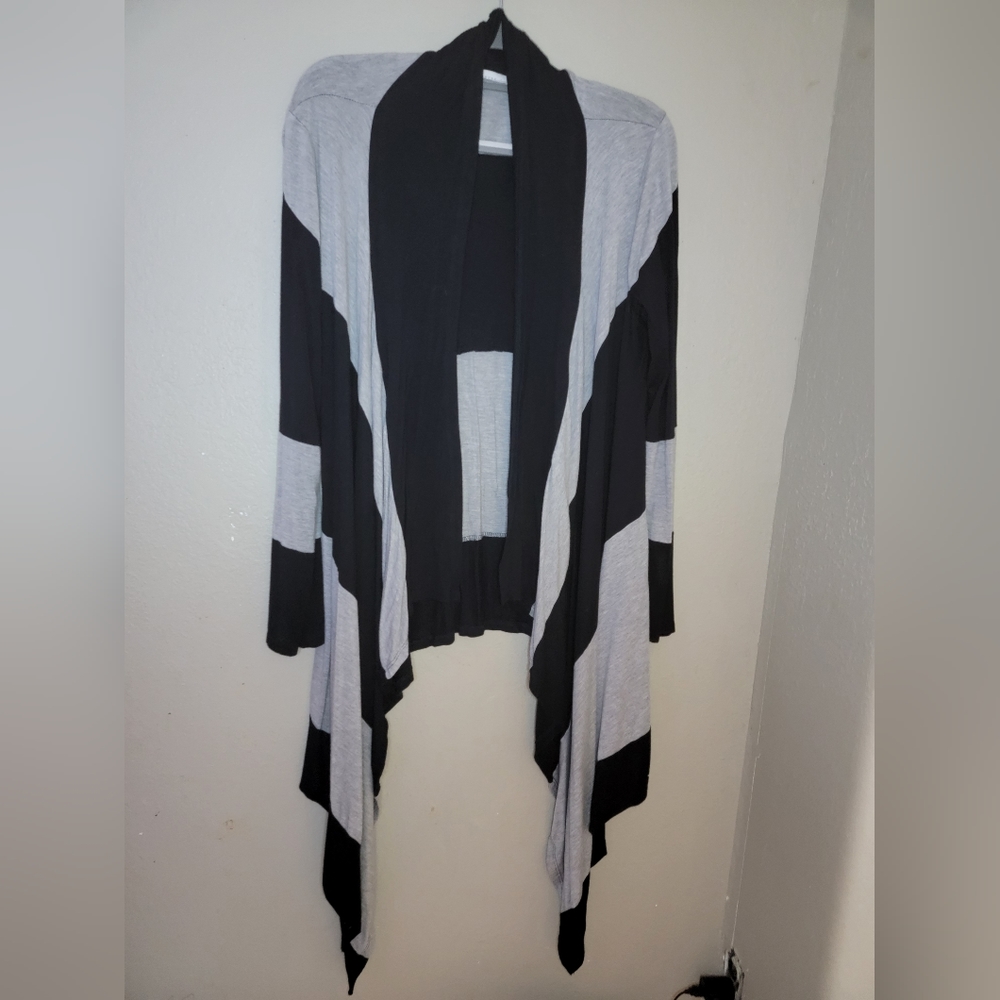 Black and grey colorblock open cardigan size 3X